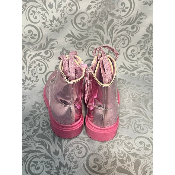 SO® Paisleigh Toddler Girls’ Pink Metallic Combat Boots – Size 6 - Picture 3 of 4